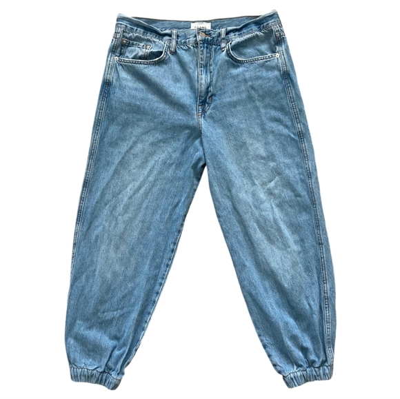 FRAME High Rise cropped the lounge Chill denim jogger blue Jeans size 29 - Picture 4 of 16